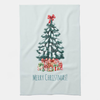 Linge De Cuisine Elegant Snowy Christmas Tree