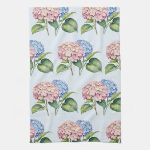 Linge De Cuisine Élégant Tendance Aquarelle Hydrangea Floral