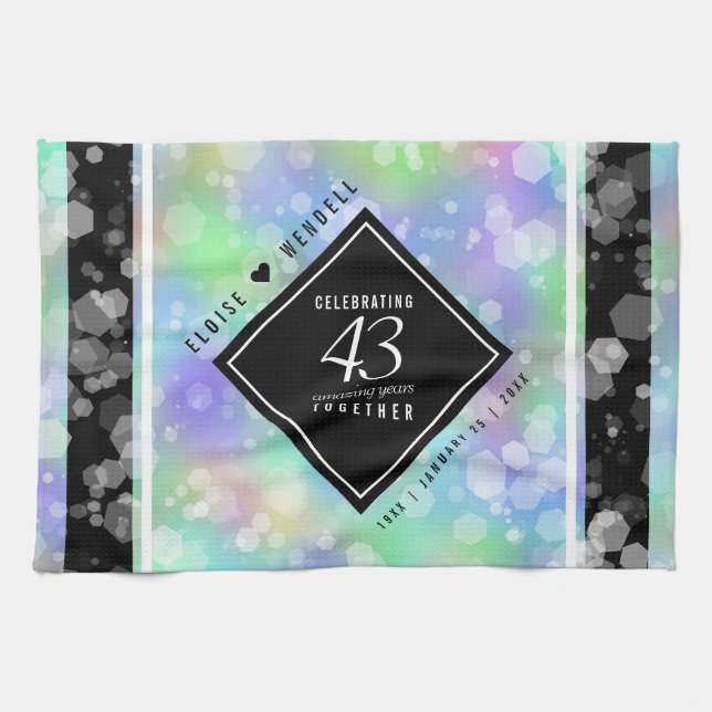 Linge De Cuisine Élégante 43ème anniversaire du Mariage Opal (Horizontal)