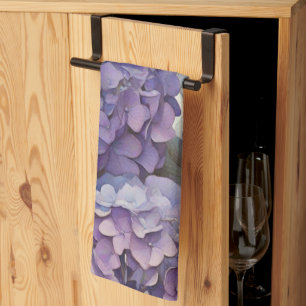 Linge De Cuisine Elégante aquarelle bleu violet poussiéreuse
