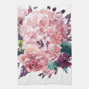 Linge De Cuisine Elégante Aquarelle rose féminine