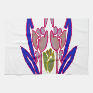 Linge De Cuisine Elégante aquarelle Rose Imprimer