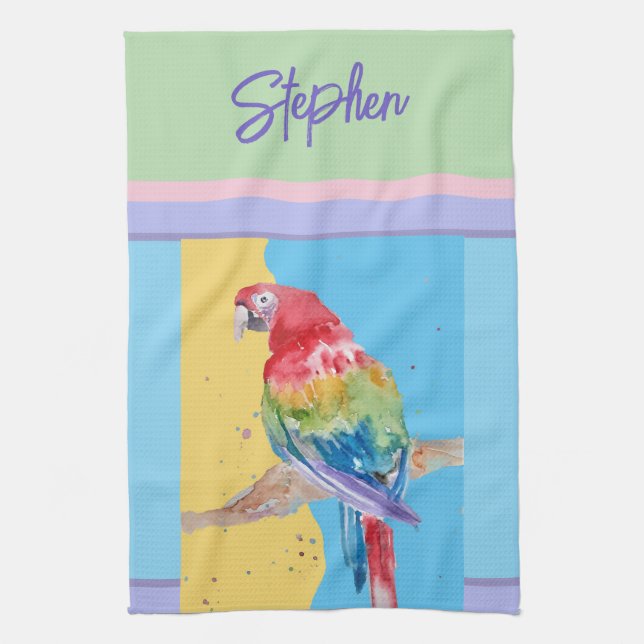 Linge De Cuisine Elégante couleur pastel pour perroquet macaw (Vertical)