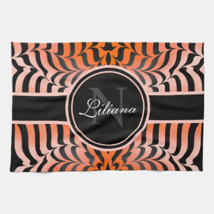 Linge De Cuisine Elégante esthétique Peau de tigre orange et noir