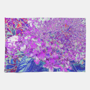 Linge De Cuisine Élégante Hydrangée violette et bleu limelight