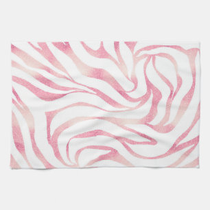 Linge De Cuisine Elégante Parties scintillant Rose or Zebra White P