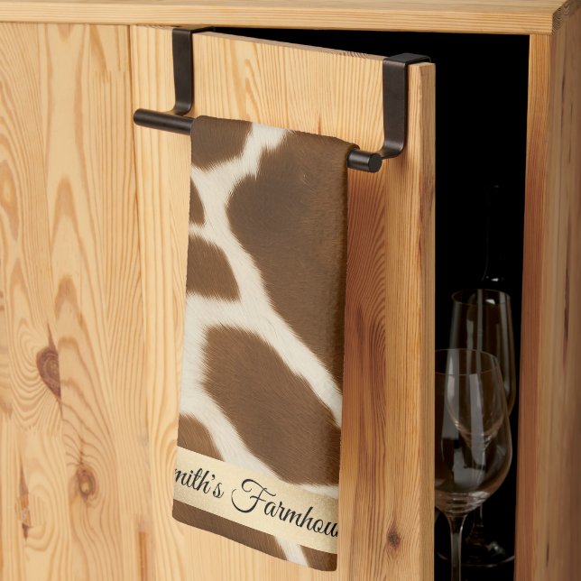Linge De Cuisine Élégante Vache Faux Cuir Collection moderne (Pliage en tiers)