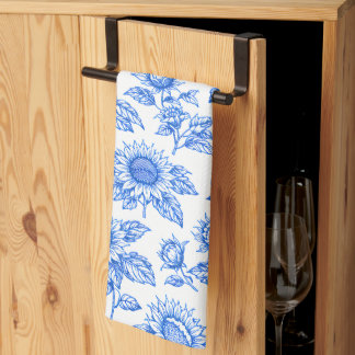 Linge De Cuisine Élégants Tournesols Toile du Jouy – Botanique Bleu