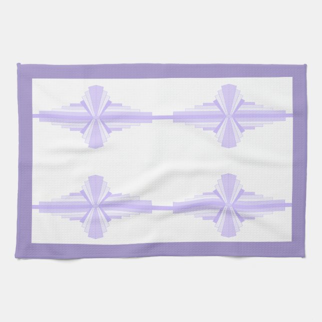Linge De Cuisine Elément Art déco en lilas & violet (Horizontal)