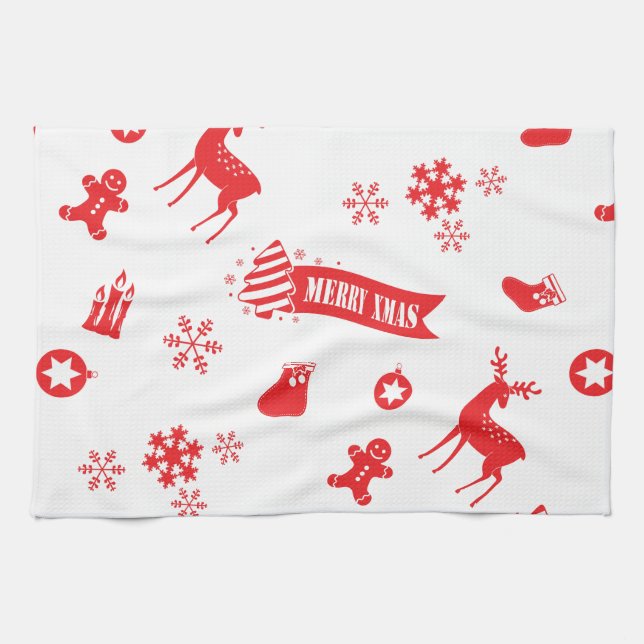 Linge De Cuisine Éléments de Noël (Horizontal)