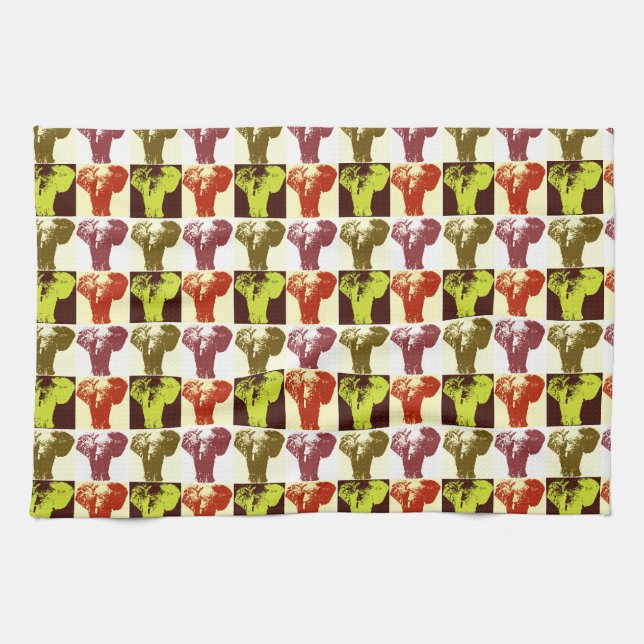 Linge De Cuisine Eléphant Pop Art (Horizontal)