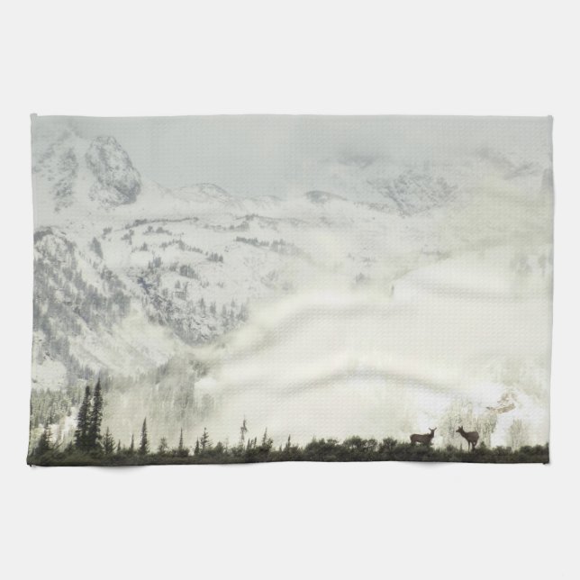 Linge De Cuisine Elk at Grand Teton National Park Photographie (Horizontal)