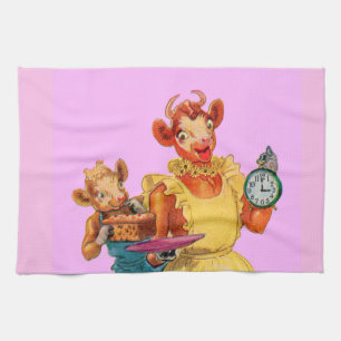 Linge De Cuisine Elsie la vache et sa fille Beulah - C'est l'heure 