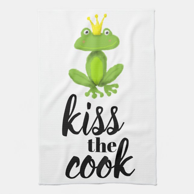 Linge De Cuisine Embrasse la Grenouille verte Cook Prince Crown drô (Vertical)