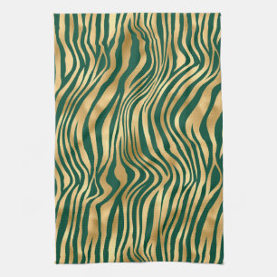 Linge De Cuisine Emerald and Gold Safari Series Design 4