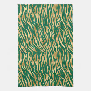 Linge De Cuisine Emerald et Gold Safari Series Design 2