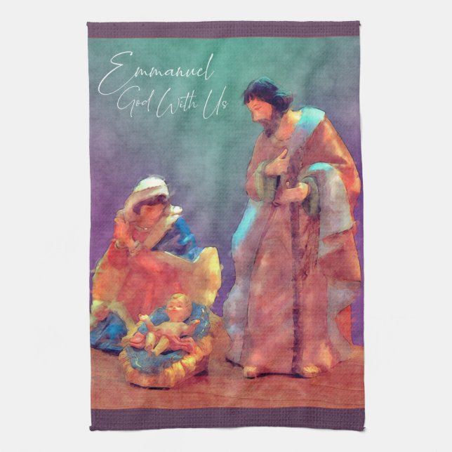 Linge De Cuisine Emmanuel Dieu avec nous Nativité (Vertical)