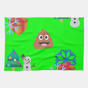 Linge De Cuisine emoji poop de noël