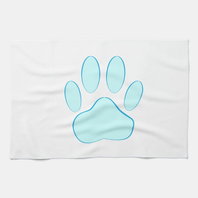 Linge De Cuisine Empreinte de chien bleu bébé (Horizontal)