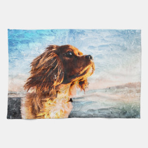 Linge De Cuisine Empreinte de Chien Peint