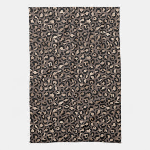Linge De Cuisine Empreinte de léopard de bronze Brown au chocolat n