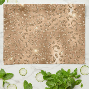 Linge De Cuisine Empreinte de léopard Gold Glam Parties scintillant