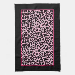 Linge De Cuisine Empreinte de léopard moderne tendance Hot Pink et 
