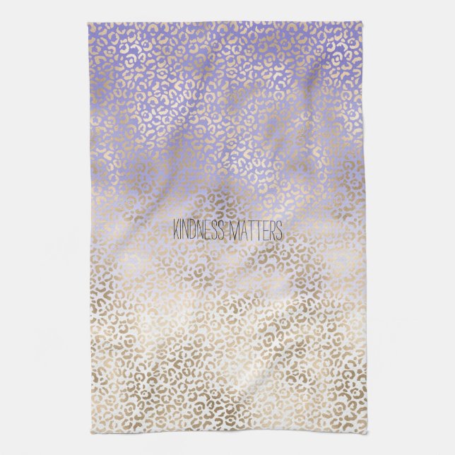 Linge De Cuisine Empreinte de léopard Ombre or violet fille (Vertical)