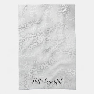 Linge De Cuisine Empreinte de léopard Silver personnalisé