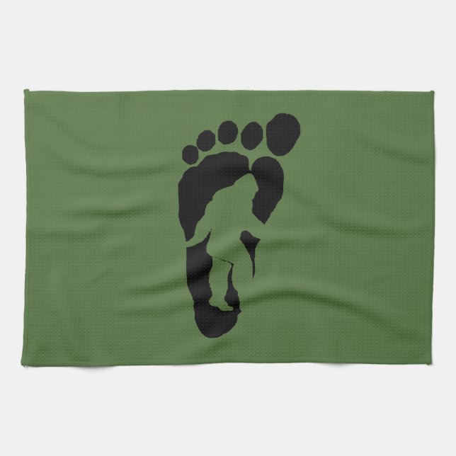 Linge De Cuisine Empreinte de pas de Bigfoot (Horizontal)