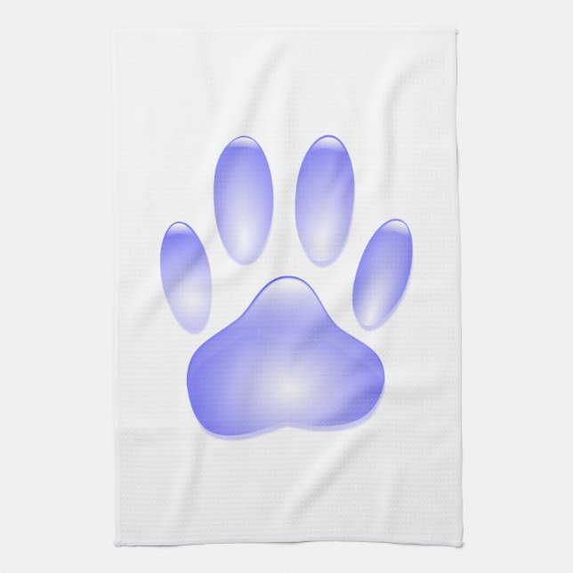 Linge De Cuisine Empreinte de patte de chien de verre (Vertical)