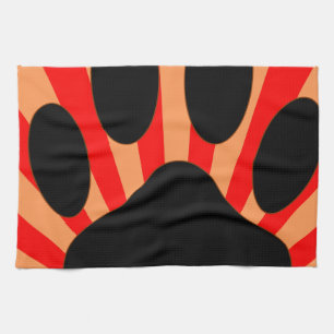 Linge De Cuisine Empreinte de patte de chien radiant