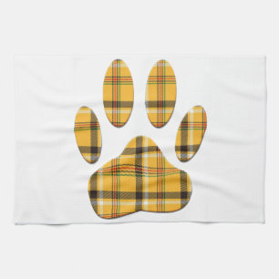 Linge De Cuisine Empreinte de patte de chien Tartan