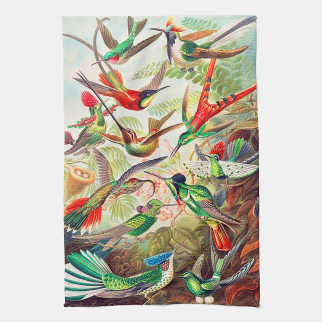 Linge De Cuisine Empreinte des colibris de 1904 (Vertical)