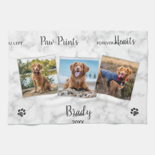 Linge De Cuisine empreintes de pattes Hearts 3 Photo Pet Dog Memori