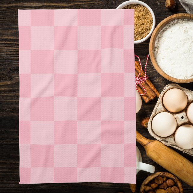 Linge De Cuisine En vichy rose élégant À damiers (Créateur téléchargé)