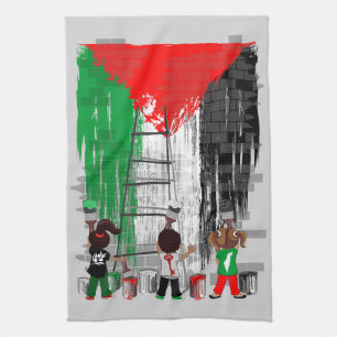 Linge De Cuisine Enfants de Gaza peignant le drapeau de la Palestin