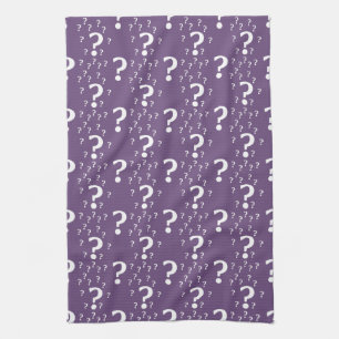 Linge De Cuisine Énigme point d'interrogation puzzle violet