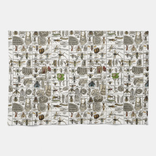 Linge De Cuisine Entomologie vintage