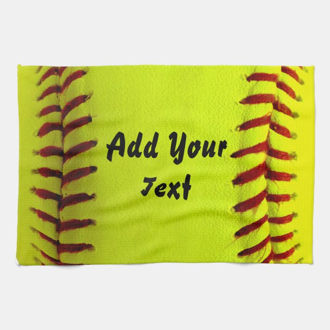 Linge De Cuisine Entraîneur de l'équipe du softball jaune de footba (Horizontal)