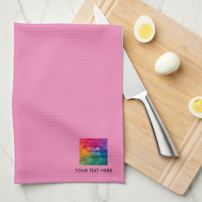 Linge De Cuisine Entreprise Charger le logo Nom Modèle rose (Quart Plié)