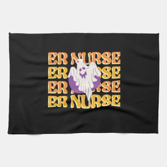 Linge De Cuisine ER Nurse Boo Crew Emergency Room Nurse Halloween C (Horizontal)