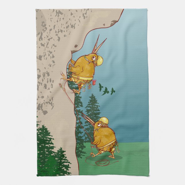 Linge De Cuisine Escalade rocheuse de Kiwi Bird (Vertical)