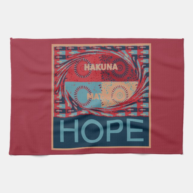 Linge De Cuisine Espoir Pacifique : Un Design Calme Hakuna Matata (Horizontal)