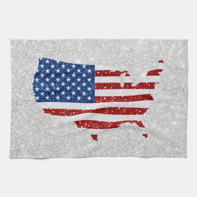 Linge De Cuisine États-Unis Drapeau Stars & Stripes Juillet 4 Parti (Horizontal)