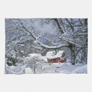 Linge De Cuisine États-Unis, Oregon, comté de Clackamas. Neige fraî