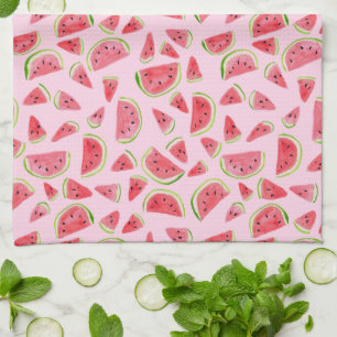 Linge De Cuisine Eté Fruity Fun Watermelons Aquarelle colorée