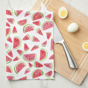Linge De Cuisine Eté Fruity Fun Watermelons Aquarelle colorée