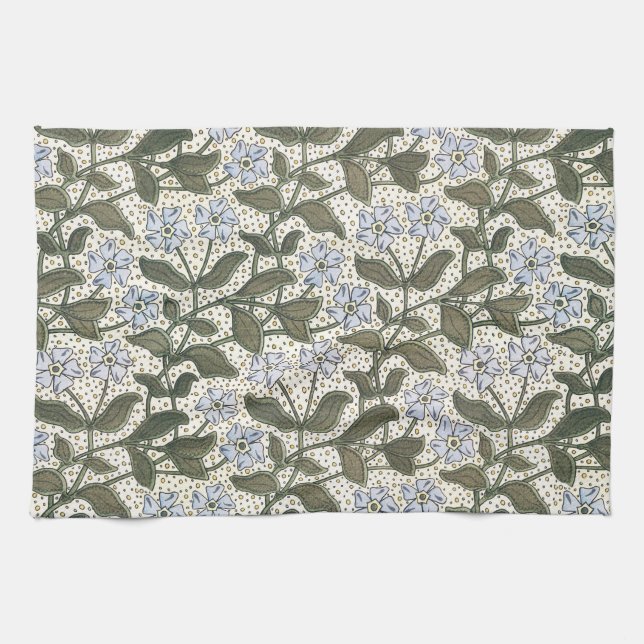 Linge De Cuisine Été Périwinkel Fleur Plutôt Élégant Floral (Horizontal)