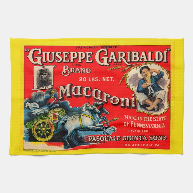 Linge De Cuisine étiquette de macaronis de Giuseppe Garibaldi des (Horizontal)